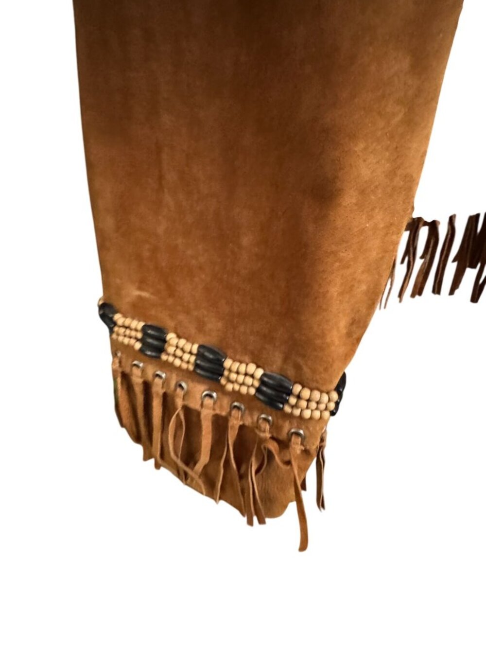 Cripple Creek Womens Western Suede Fringe Jacket Beaded Trim Brown XL 23" Vintag - Picture 8 of 14